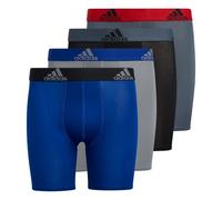 adidas Boys' Kids Performance Long Boxer Briefs Underwear (4-Pack), Onix Grey/Grey/Scarlet Red, Small