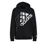 adidas Brand Love Slanted Relaxed Logo Hoodie GS1360, Womens Sweatshirt, Black, L EU