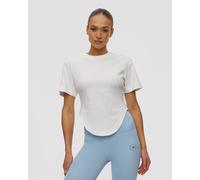 Adidas By Stella Mccartney Asmc Curved Hem Damen-t-shirt In Weiß It8271-white Weiß XS