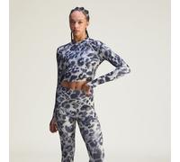 adidas by Stella McCartney langärmeliges Crop-Top mit Print Beige / Black 2XS