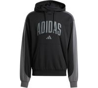 Kapuzensweatshirt ADIDAS SPORTSWEAR "COLLEGIATE FLEECE HOODIE", Herren, Gr. S, schwarz, grau six, Obermaterial: 70% Baumwolle, 30% Polyester, angesetztes Bündchen, Sweatshirts (13904749-S) schwarz, gr