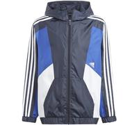 Adidas Colorblock 3-Streifen Regular Fit Windbreaker Kinder Schlupfjacke, blau 128