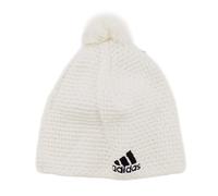 Adidas Crochet Beanie Bommel-Mütze Winter-Mütze Damen Herren Fleece-MützeWeiß / XS