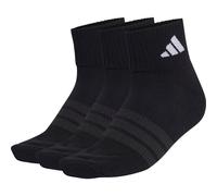 adidas Unisex Quarter Socken, 3er Pack - Cushioned Sportswear Ankle Socks, Logo, gepolstert, einfarbig Schwarz 46-48