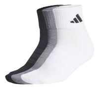 adidas Unisex Cushioned Sportswear Ankle Socks 3 Pair Pack, medium grey heather/white/black, 45-48