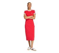 adidas Damen 3 Stripes Slim Kleid, rot., M