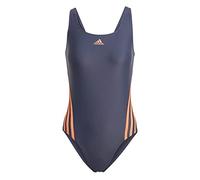 adidas Damen 3-Stripes Swimsuit, Shadow Navy/Coral Fusion, 38
