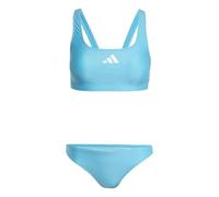 Adidas Damen 3 Stripes V-Back Bikini, Lucid Cyan/White, 36