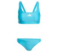 adidas Damen 3 Stripes V-Back Bikini, Lucid Cyan/White, 38