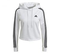adidas Damen 3s Ft Cro Hd Sweatshirt, Weiß / Schwarz, XL EU