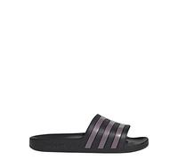 adidas Damen Adilette Aqua Slide Sandale, Schwarz/Matt Lila Metallic/Schwarz, 38.5 EU