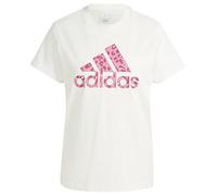 adidas Damen Animal Print Graphic Tee, Off White, XS