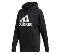 adidas Damen Badge of Sport Long Overhead Hoodie, Black/White, XS