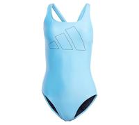 adidas Women's Big Bars Swimsuit Badeanzug, Blue Burst, 30