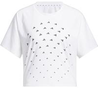Adidas T-Shirt BLUV TEE, Damen, Loose Fit, Performance-Print, Weiß, Größe L