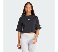 adidas Essentials Cotton Loose 3 Stripe Damen T-Shirt schwarz/weiß - XL