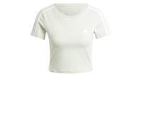 adidas Damen Essentials 3-Stripes Crop Tee, Linen Green F22, L