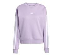adidas Damen Essentials 3-Stripes Fleece Sweatshirt, Powder Plum/White, S