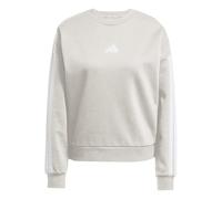 Sweatshirt ADIDAS SPORTSWEAR "ESSENTIALS 3-STREIFEN", Damen, Gr. L, grau (wonder alumina, weiß), Obermaterial: 55% Baumwolle, 36% Polyester, 9% Viskose, normal, Rundhals, angesetztes Bündchen, Sweatsh