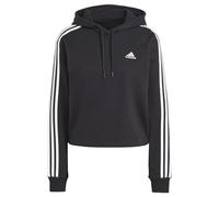 Adidas Damen Essentials 3-Stripes French Terry Crop Hoodie, Black/White, S