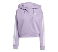Kapuzensweatshirt ADIDAS SPORTSWEAR "W 3S FT FZ HD", Damen, Gr. M, weiß (powder plum, weiß), Obermaterial: 55% Baumwolle, 36% Polyester, 9% Viskose, normal, Rundhals, Sweatshirts (45610132-M) powder p