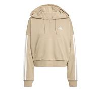 adidas Damen Essentials 3-Stripes French Terry Quarter-Zip Hoodie, warm Sandstone/White, S
