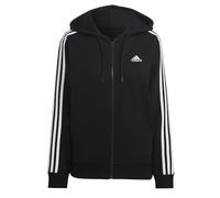 adidas Damen Essentials 3-Stripes French Terry Regular Full-Zip Hoodie, Black / White, XL