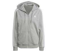 adidas Damen Essentials 3-Stripes French Terry Regular Full-Zip Hoodie, Medium Grey Heather, M