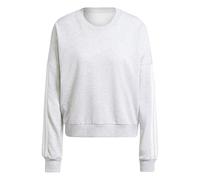 adidas Damen Essentials 3-Stripes French Terry Sweatshirt, Light Grey Heather/White, M