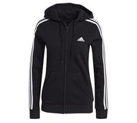 Adidas Damen Essentials 3-Stripes Full-Zip Fleece Hoodie, Black/White, XS
