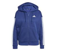 adidas Damen Essentials 3-Stripes Full-Zip Fleece Hoodie, Dark Blue/White, S