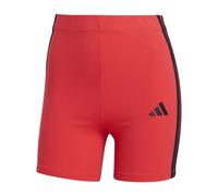 adidas Damen ESSENTIALS 3-STRIPES HIGH WAISTED BIKER SHORTS, pure ruby/black, XL