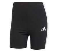 adidas Women's ESSENTIALS 3-STRIPES HIGH WAISTED BIKER SHORTS, Black/White, XS