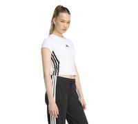 adidas Damen Essentials 3-Stripes Padded Slim Baby Shirt, White/Black, L