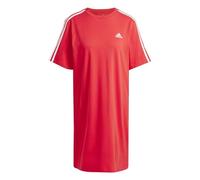 Adidas Damen Essentials 3-Stripes Single Jersey Boyfriend Tee Dress, Better Scarlet, S