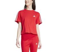 adidas Damen Essentials 3-Stripes Single Jersey Crop Top, Better Scarlet, XS