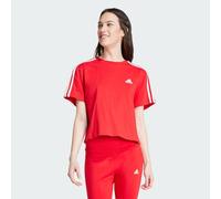 adidas Damen Essentials 3-Stripes Single Jersey Crop Top, Better Scarlet, XS