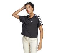 adidas Essentials 3-Stripes Single Jersey Crop T-Shirt Damen in schwarz, Größe: S (nur noch wenige Artikel verfügbar)