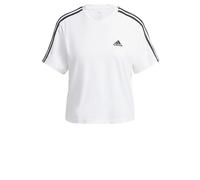 adidas Essentials 3-Stripes Single Jersey Crop T-Shirt Damen weiß | Größe: L (nur noch 4 Artikel auf Lager)