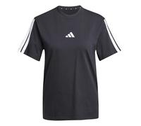 adidas Damen Essentials 3-Stripes Sleeve Cotton T-Shirt, Black/White, XL