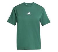 adidas Damen Essentials 3-Stripes Sleeve Cotton T-Shirt, Collegiate Green/White, XL