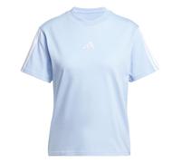 adidas Damen Essentials 3-Stripes Sleeve Cotton T-Shirt, Glow Blue/White, XL