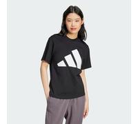 adidas Damen Essentials Big Logo Cotton Shirt, Black/White, S