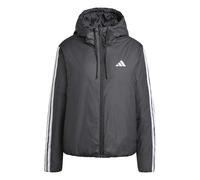 Adidas Steppjacke W ESS 3S INS HD – Climawarm, 3‑Streifen, Kapuze – Damen L Schwarz