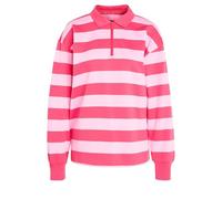 Essentials Contemporary French Terry Langarm-Poloshirt Power Pink / St Tropic Bloom S