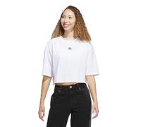 T-Shirt ADIDAS ORIGINALS "ESS CROP TEE", Damen, Gr. M, weiß, Obermaterial: 100% Baumwolle, sportlich, Kurzarm, Shirts (79254838-M) weiß