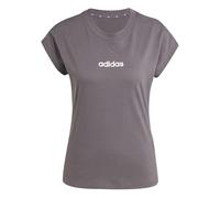 adidas Damen Essentials Linear Cotton Shirt, Grey strata/White, XS