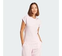 Adidas Damen Essentials LINEAR Cotton T-Shirt, Clear pink/White, S