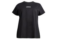 adidas Damen Essentials LINEAR Cotton T-Shirt (Plus Size), Black/White, 4XL Plus