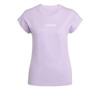 T-Shirt ADIDAS SPORTSWEAR "W LIN SJ T", Damen, Gr. M, powder plum, weiß, Obermaterial: 100% Baumwolle, normal, Rundhals, Shirts T-Shirt, Basic T-Shirt aus weichem Material (99069045-M) powder plum, we